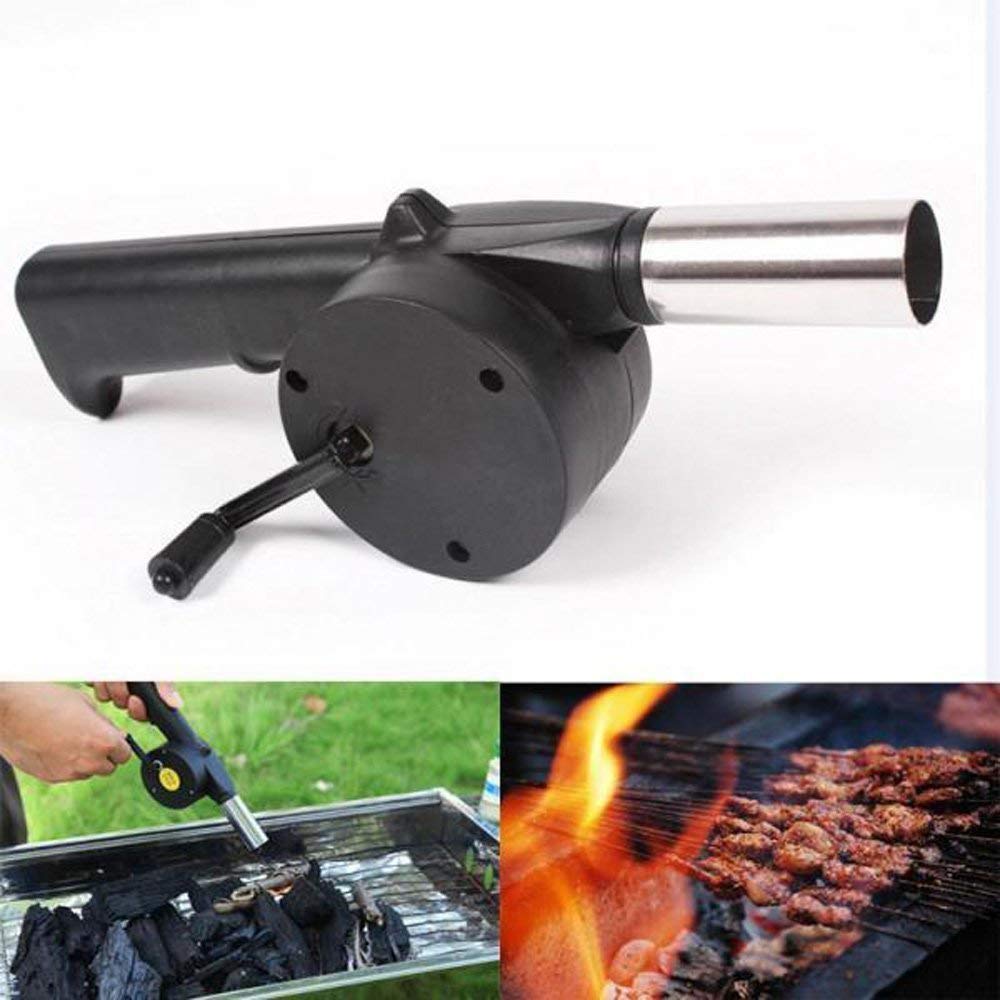MSA Stainless Steel Standard Portable Hand Powered BBQ Fan Air Blower for Outdoor Camping Picnic Charcoal Grill Barbecue (Multicolour). 3