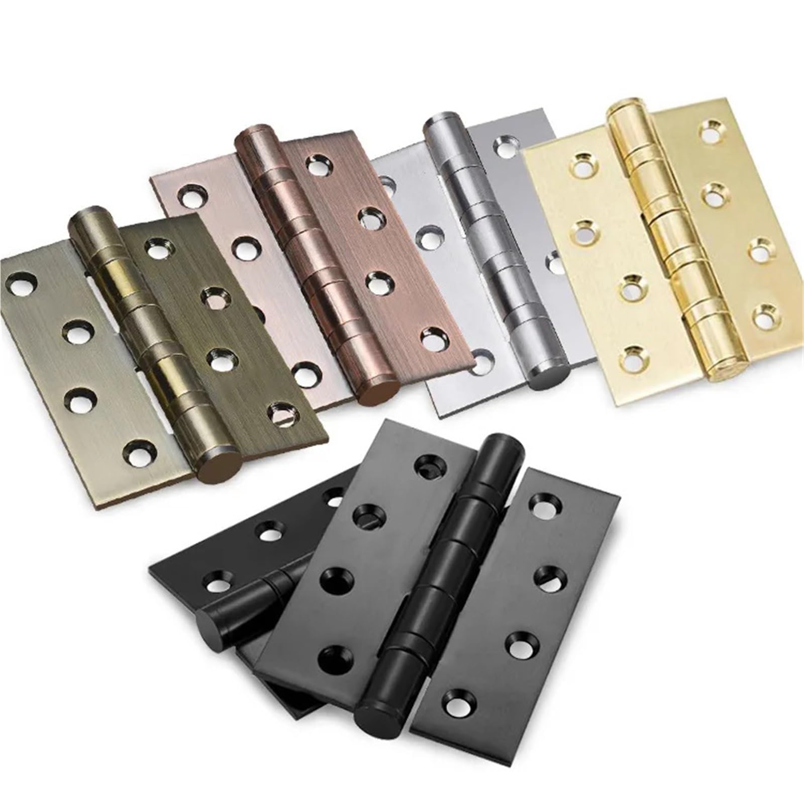 Bisagras plegables, Bisagra plegable de acero inoxidable 304, 4 pulgadas, Flaen, baño puerta madera gruesa, multicolor, 2 piezas(Schwarz)