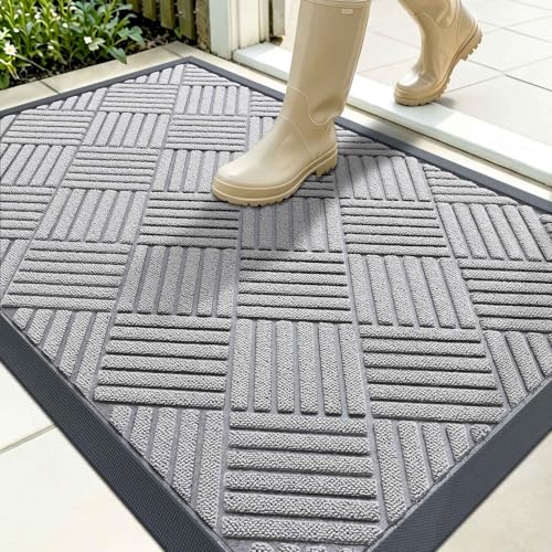 Image of OLANLY Front Door Mat Outside Entrance 35x23, Waterproof Heavy-Duty Doormat