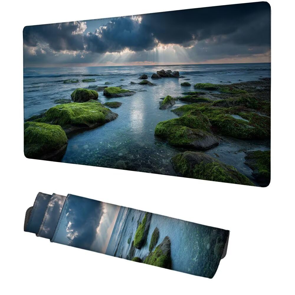 Niebieska podkładka pod mysz podkładka pod mysz 1200 x 600 x 3 mm mata do gier na morzu mata biurkowa ochraniacz na biurko akcesoria do gier poprawa precyzji i szybkości, dla gracza komputerowego