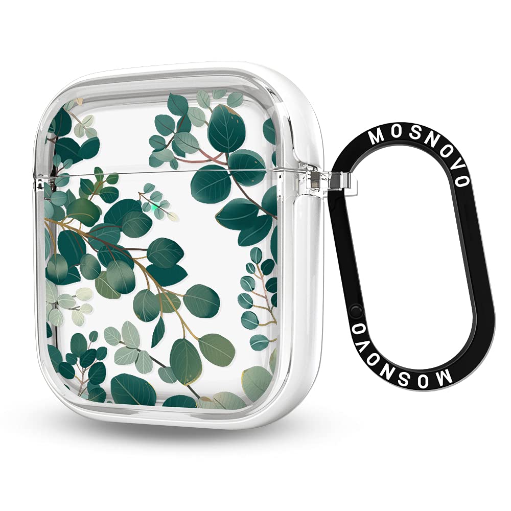 MOSNOVO for Airpods 1 & Airpods 2 Case, Protective Clear Case with Shockproof Dual Layer Hard Luxe Metal Ring Designed for AirPods 1&2 Generation -