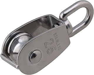 BQLZR M25 25mm Pulley 304 Stainless Steel Wire Single-sheaved Swivel Pulley Block