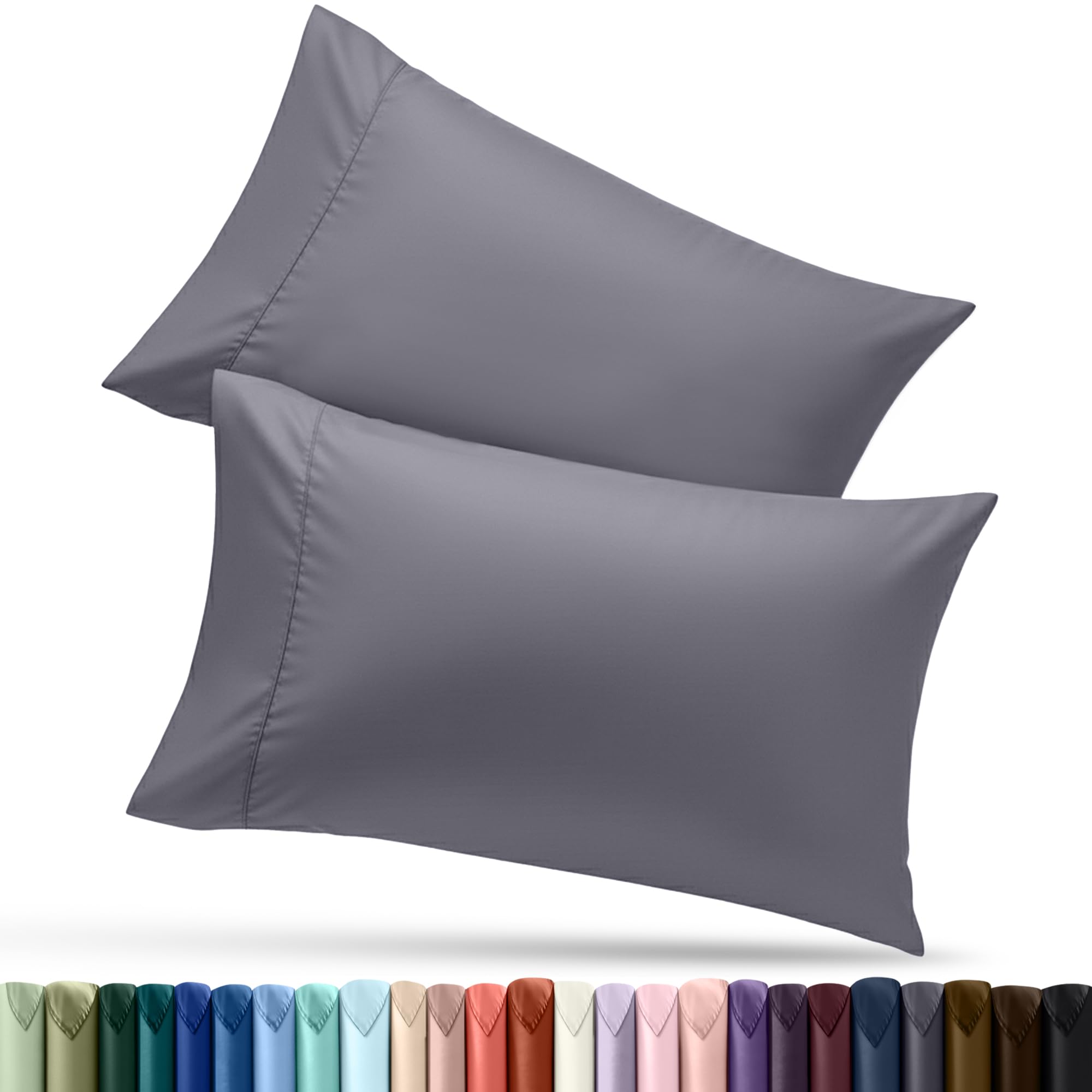 Utopia Bedding Pillow Cases Queen Size 2-Pack – Soft Brushed Microfiber – Envelope Closure – Perfect for Hospitals, Hotels, Guest Rooms – Oeko-TEX Certified, 20x30 Inches (Grey)