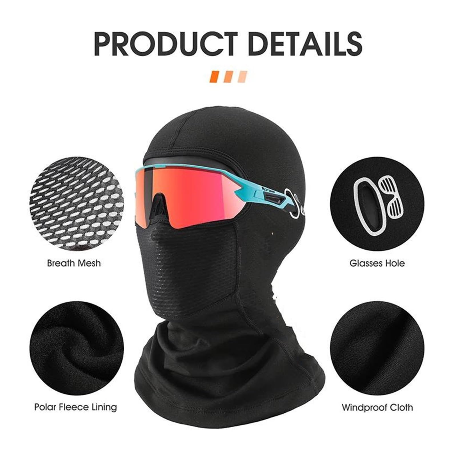 Montagne Moto Masque Facial Respirant Masque de maintien au chaud pour moto, casquette de cyclisme d'hiver, polaire coupe-vent, couvre-visage pour Ski, chapeau de casque de vtt, écharpe de sport respi