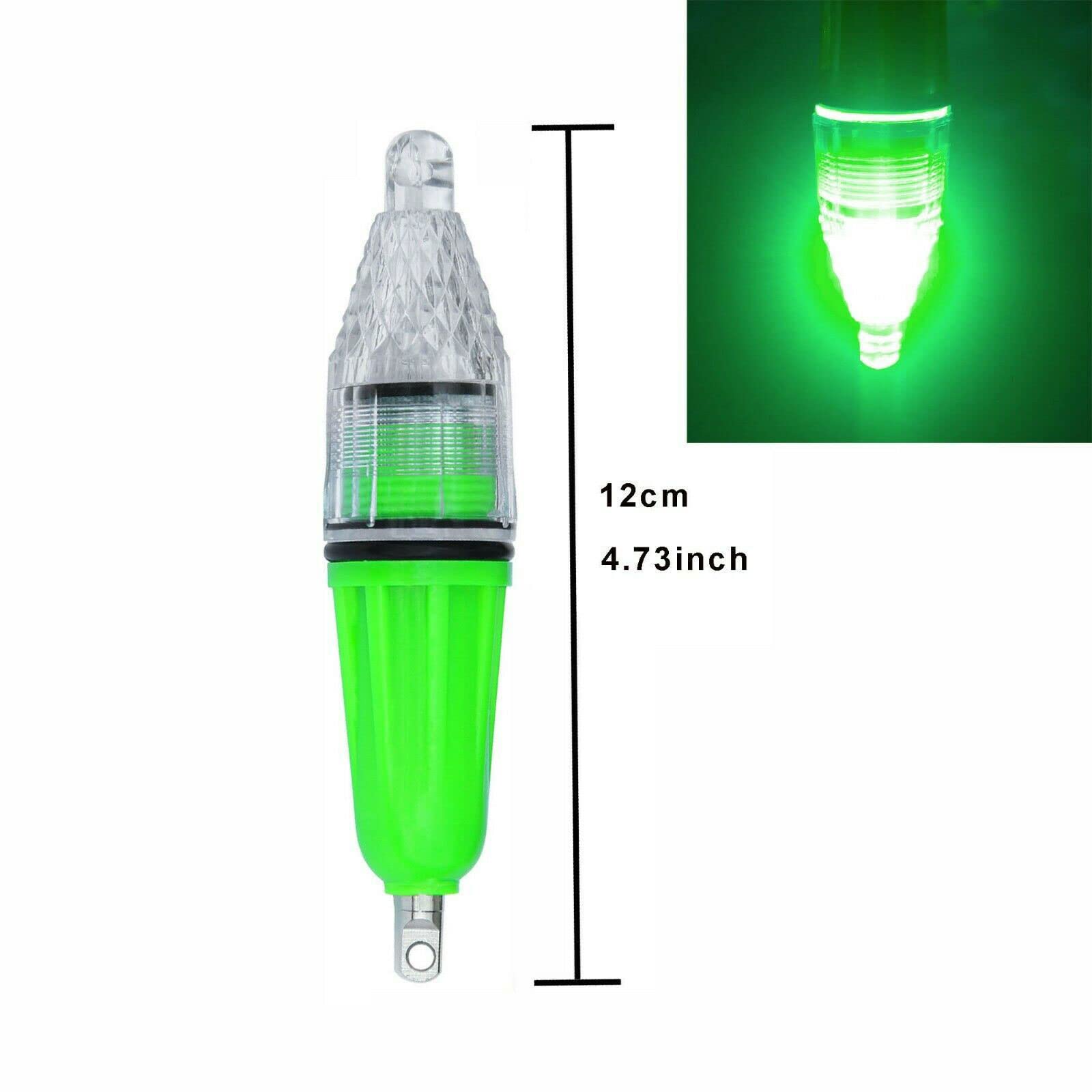 Lot de 8 lampes LED étanches clignotantes pour pêche Vert clair 12 cm