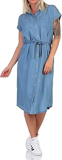 ONLY ONLPema Hannover Women's Midi Denim Dress Short Sleeve with Belt