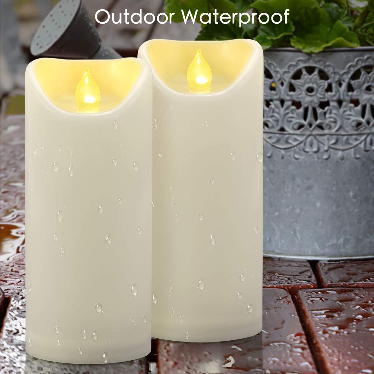 CANDLE CHOICE Candele impermeabili per esterni, senza fiamma, a