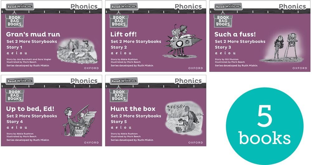 Purple Set 2 More Black & White Storybooks (Pack of 5) (Read Write Inc. Phonics More Storybooks)