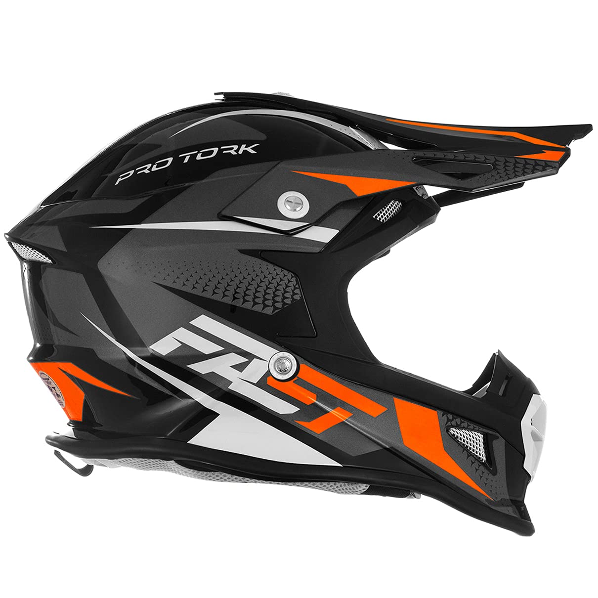 Capacete Motocross Fast Tech Limited Edition 62 Cinza/Laranja 62