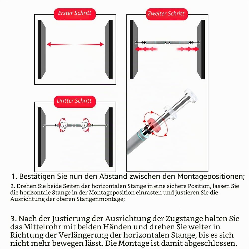 HUAHUA Türrahmen, Veränderbarer Länge Ist 60-200cm, Startseite Krafttraining Fitnessgeräte, Sicher Laden 250kg (Size : 120-200cm)