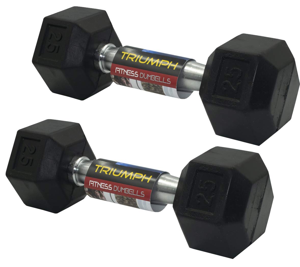 TRIUMPH Rubber Hex Dumbbells with Steel Grip for Men & Women (2.5 KG Pair) (B08936FFKH) Amazon Price History, Amazon Price Tracker
