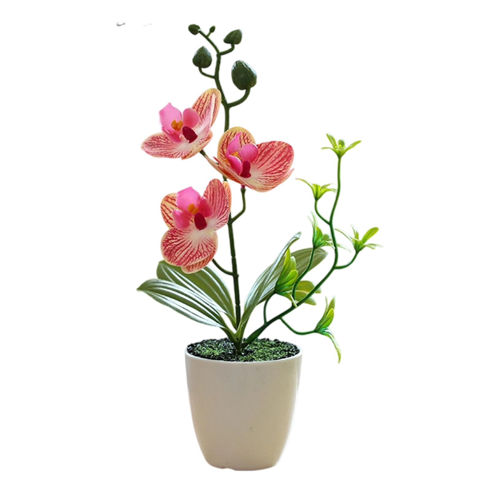 Woedpez Silk Orchids Bonsais Arrangement Artificial Floral Home Decoration Centerpieces for Living Room and Bedroom Realistic Artificial Butterfly Orchids Plant