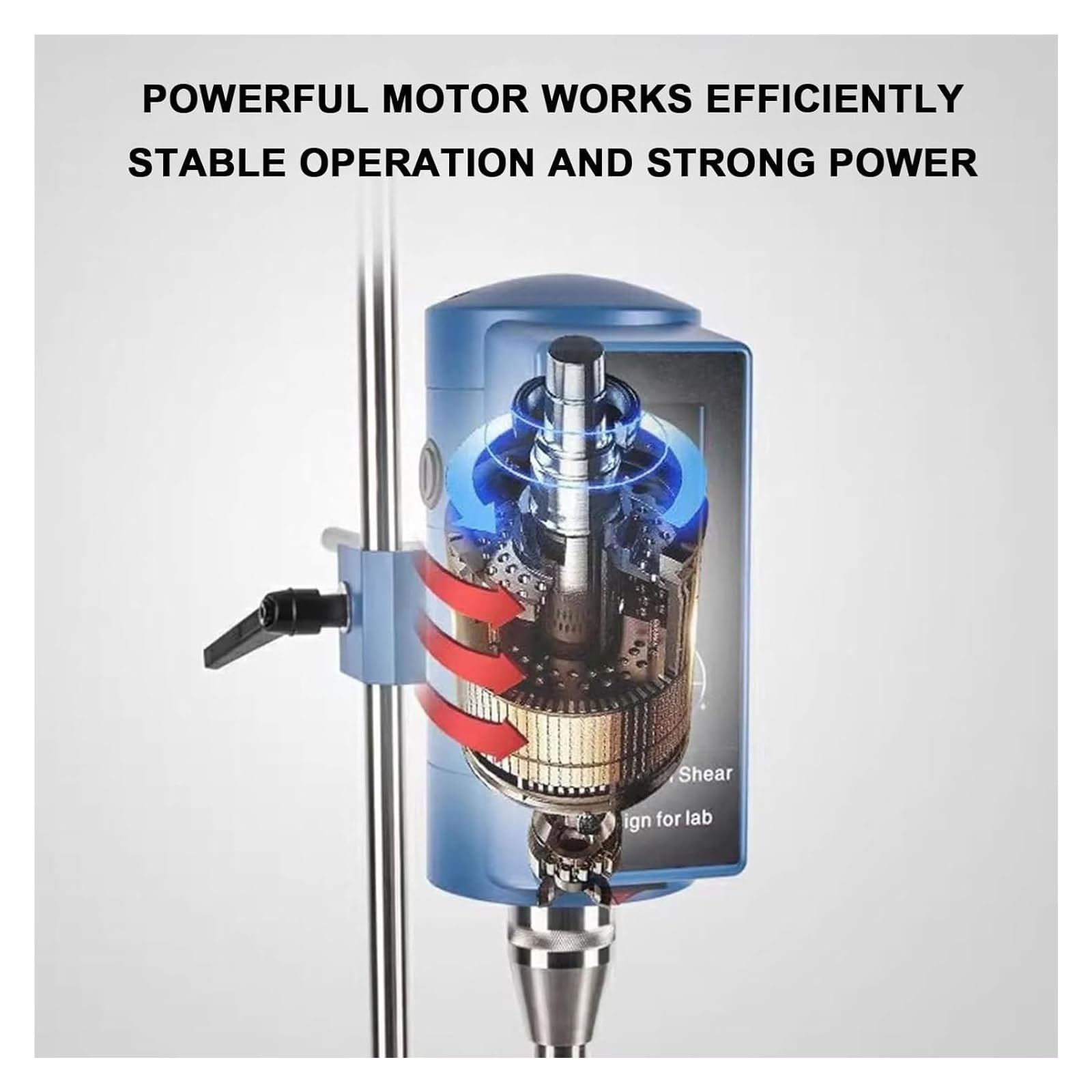 Homogenizator laboratoryjny mikser o wysokim ścinaniu 500 W - Cyfrowy emulgator z wyświetlaczem LCD, 2000-28000 obr./min do użytku laboratoryjnego(36G)