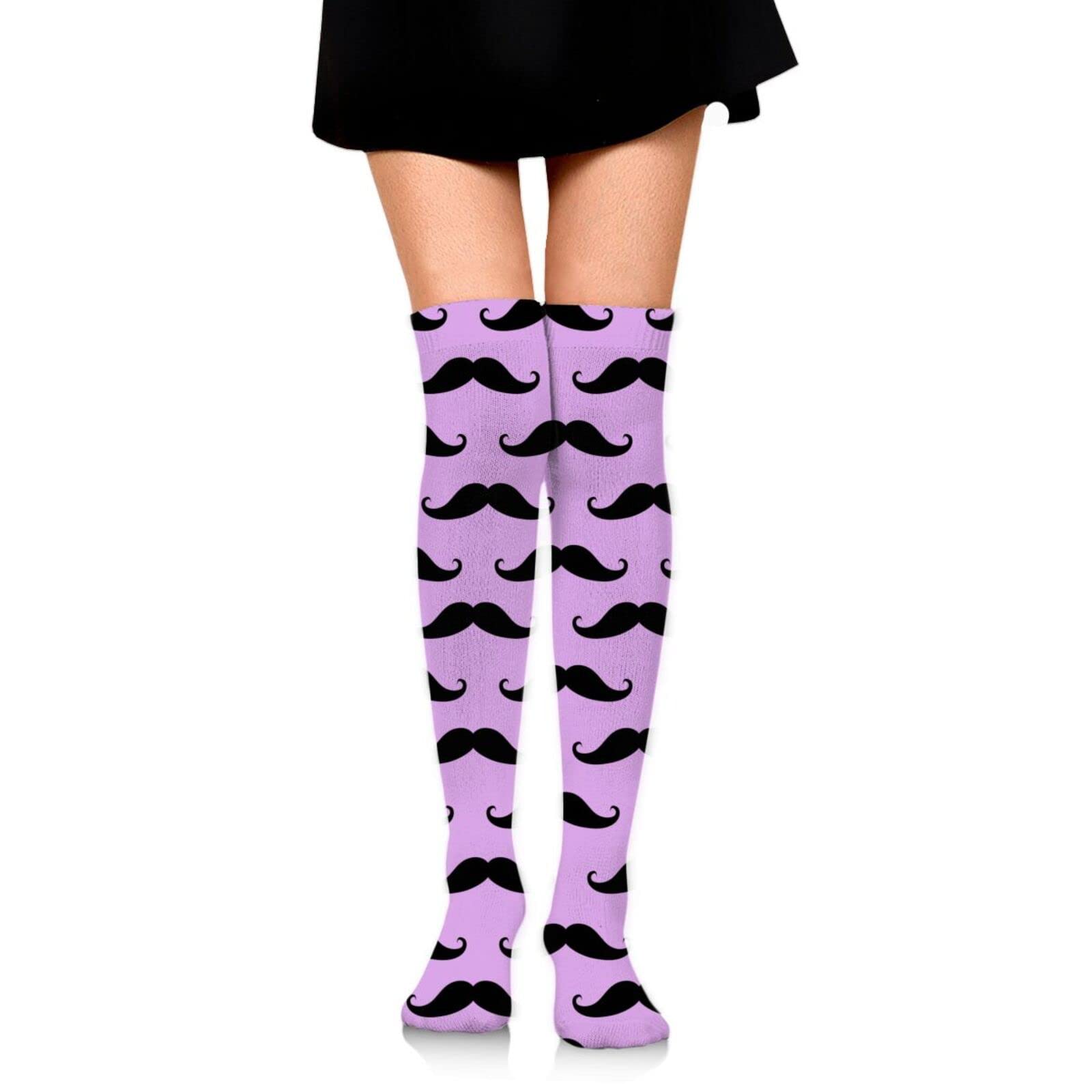 WONDERMAKECute Cartoon Mustache Thigh High Socks Over The Knee High Warm Stocking Boot Leg Warmer Long Socks For Daily Wear Cosplay