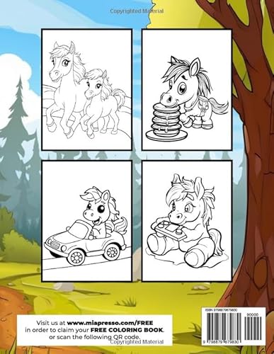 Horse Coloring Book for Kids Ages 2-4: Equestrian Fun with Ponies, Mares, and More! Ideal Gift for H