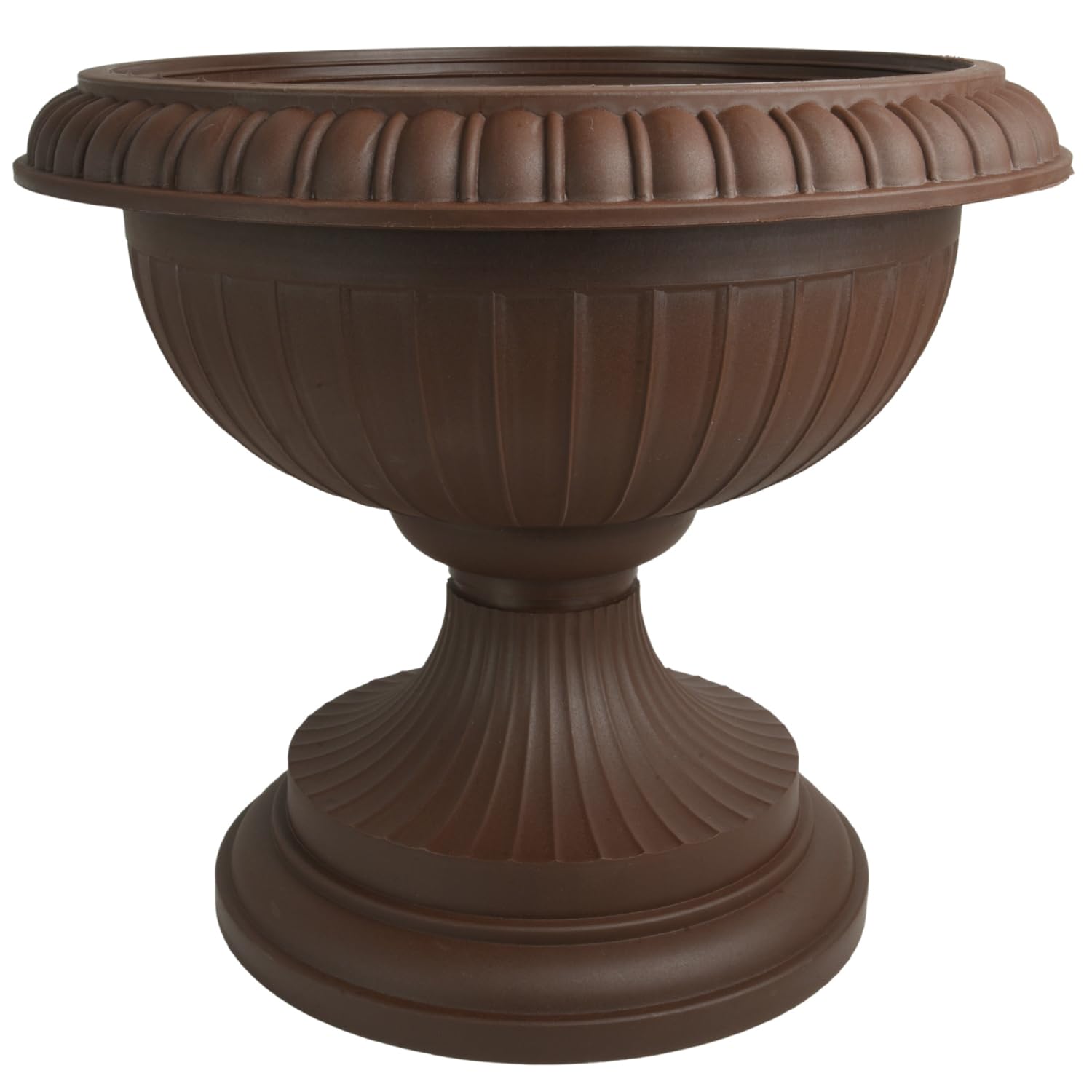B2C Grecian-Style Urn Flower Pot 41cm Plastic Goblet Planter with 12L Capacity, Indoor & Outdoor Garden Decor, Classic Elegant Design, Weather-Resistant (Brown)