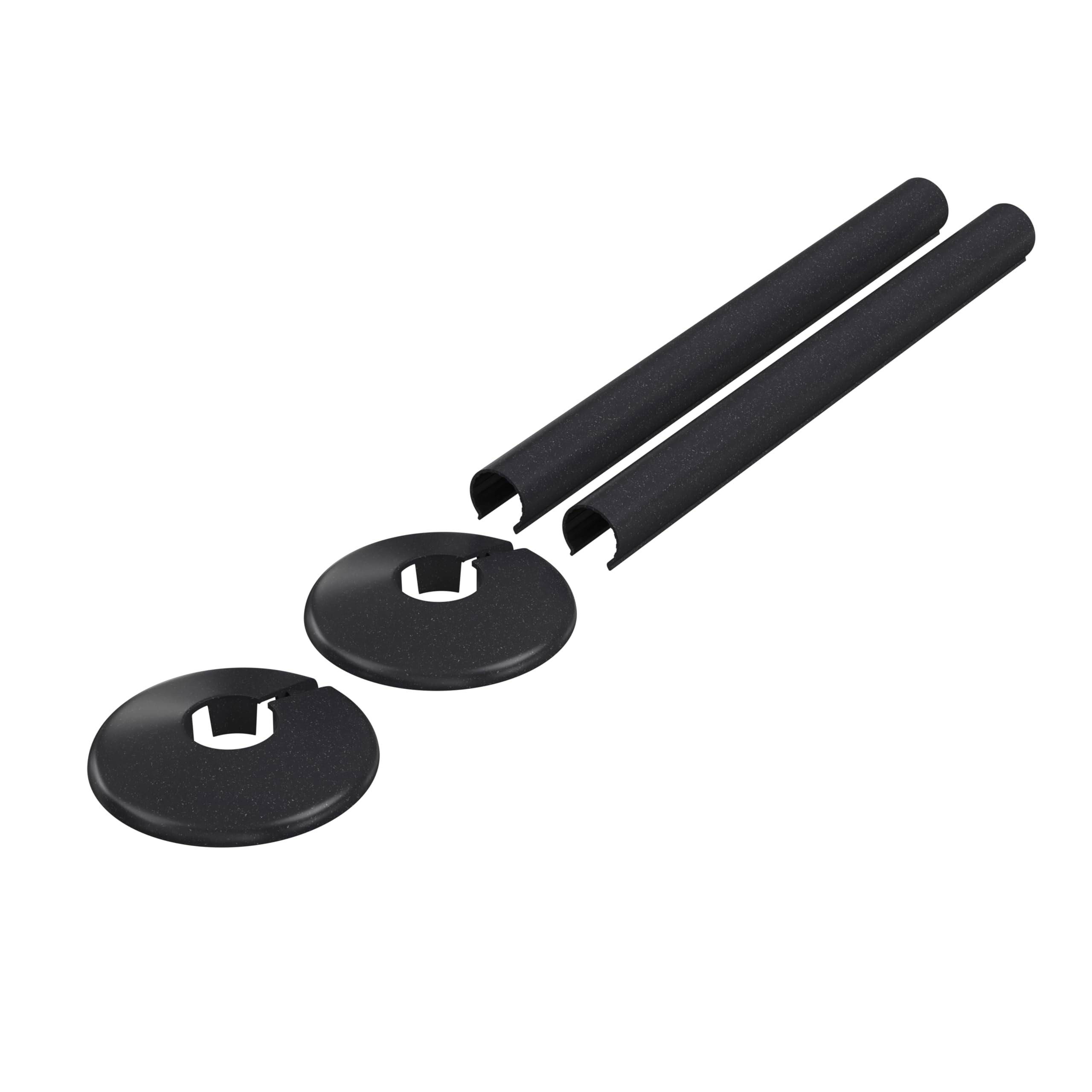 The Home Store Anthracite Upvc Clip-On Radiator Pipe Covers & Collars - 15Mm (2 Pack)