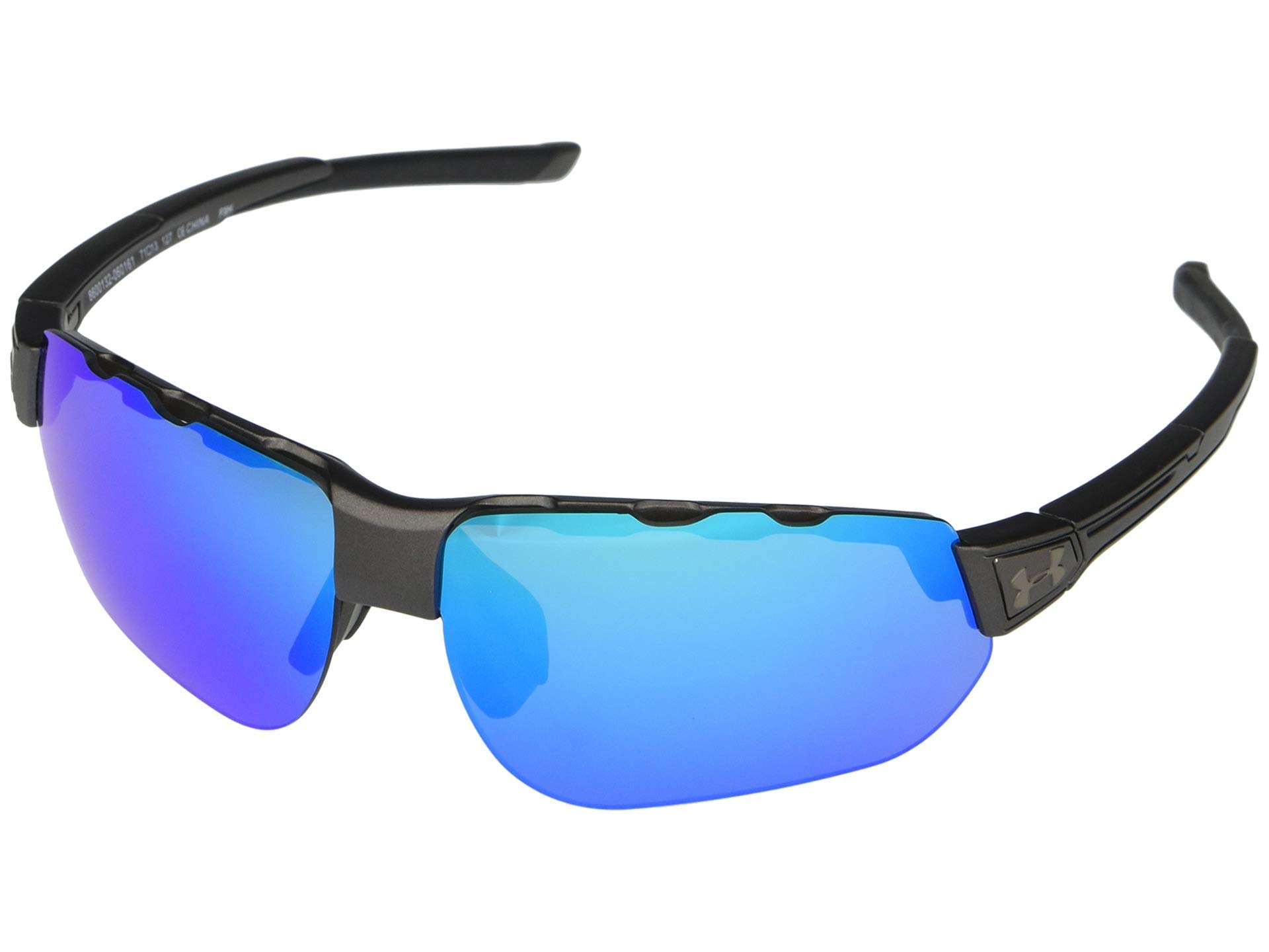 Under Armour Conquer Satin Carbon Frame/Black Rubber/Gray/Blue Mirror Lens One Size