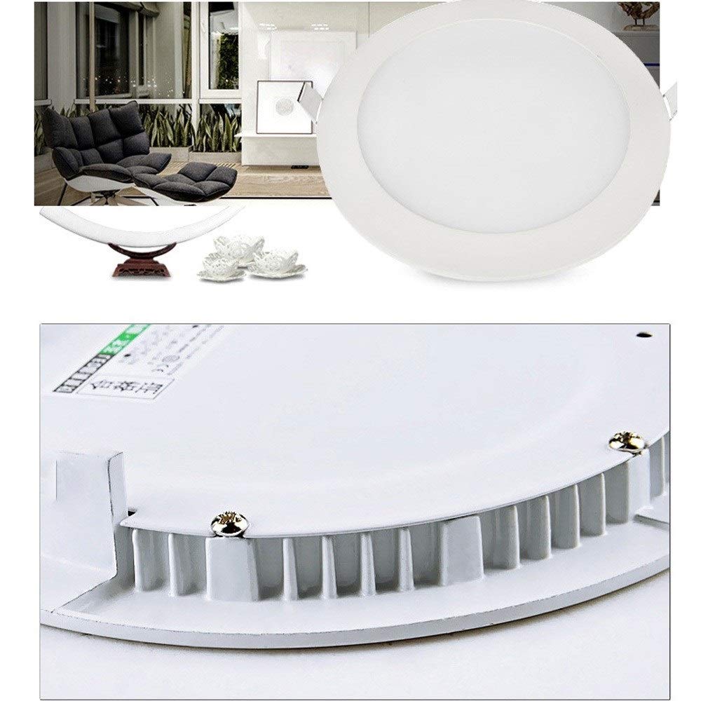 Panel de luz LED Ultrafino Empotrado Redondo de 3 W, 6000 K, Luces de Techo, cableado de una Sola Pieza, Voltaje Nominal, Aluminio, Cocina, Garaje, luz descendente de una Sola Pieza, Paquete de 1