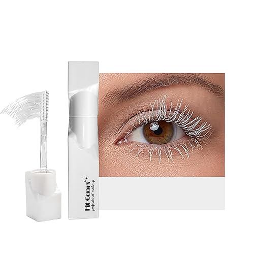 Máscara de pestañas blanca para pestañas, máscara de pestañas de color impermeable de larga duración, fibra de seda, alargamiento de pestañas, a