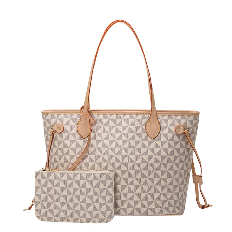 Fullishment Bolsa feminina de designer – Conjunto de 2 peças de bolsa e carteira, bolsa de ombro com alça superior para uso diário, Branco