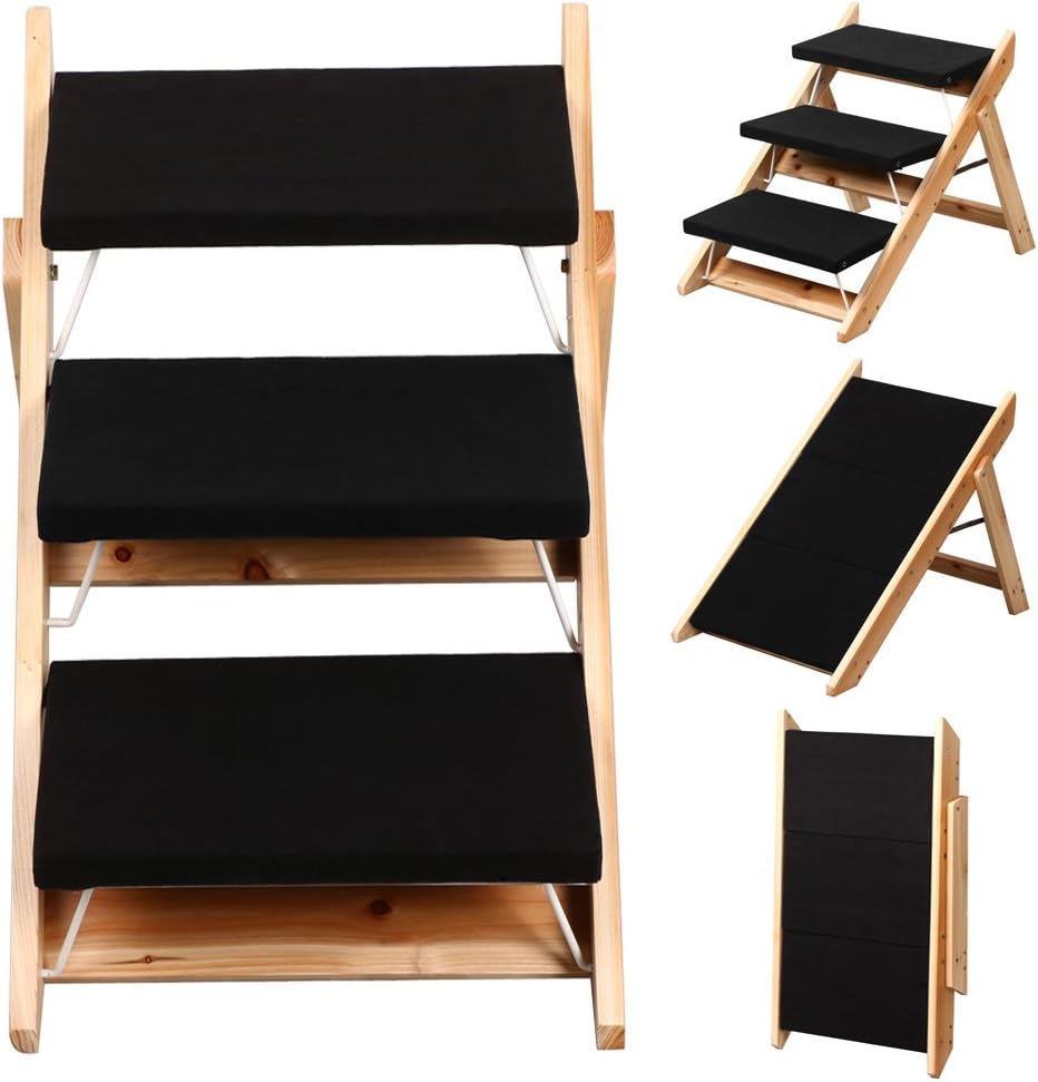 Beyondfashion Folding Dog Ramp Pet Mobility Steps Stairs Portable Ladder Pup Travel
