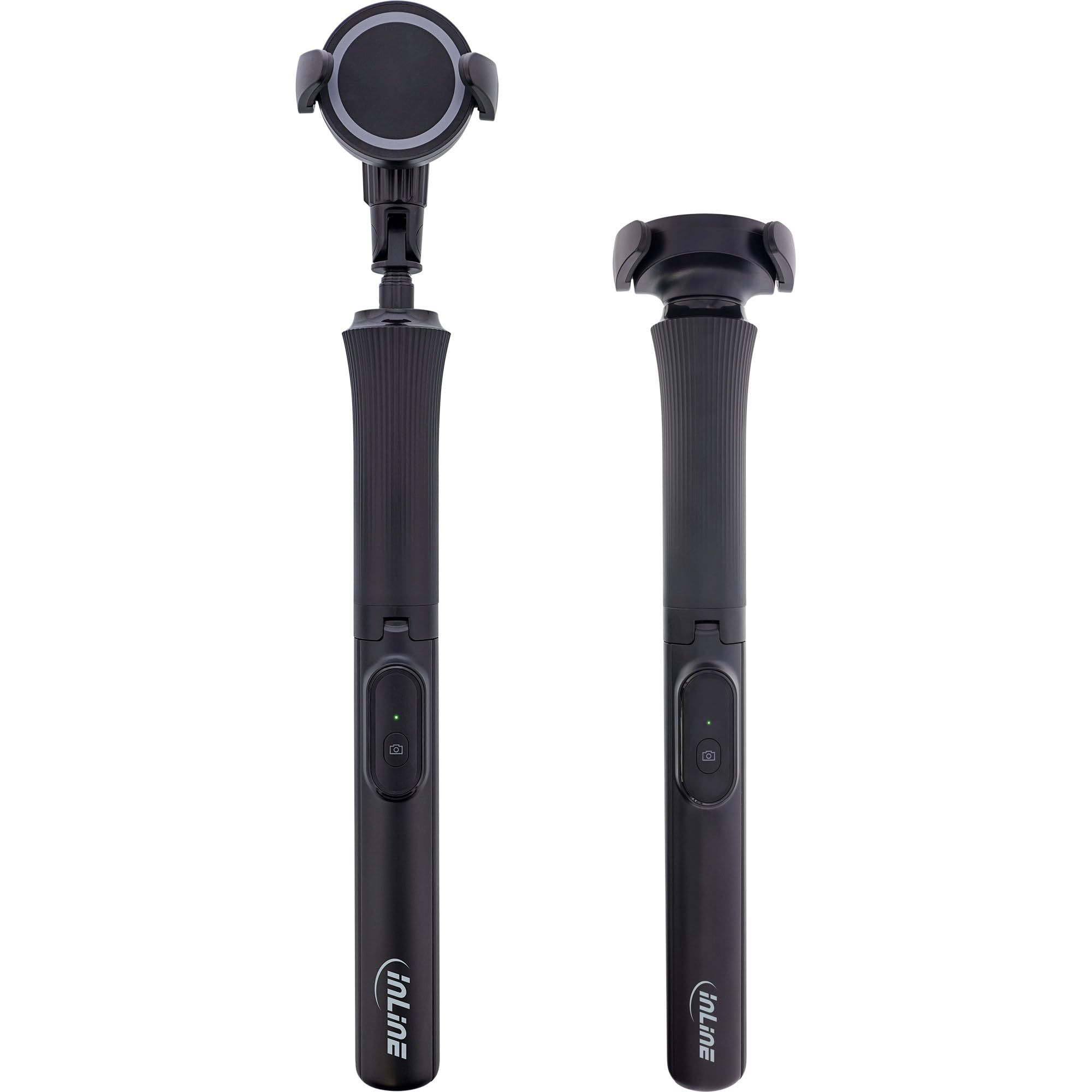 Inline 48091 Trépied magnétique pour téléphone Portable et Perche à Selfie pour Smartphones, Compatible Magsafe, déclencheur sans Fil Bluetooth, télescope, Noir, en Aluminium, 34,5-150 cm