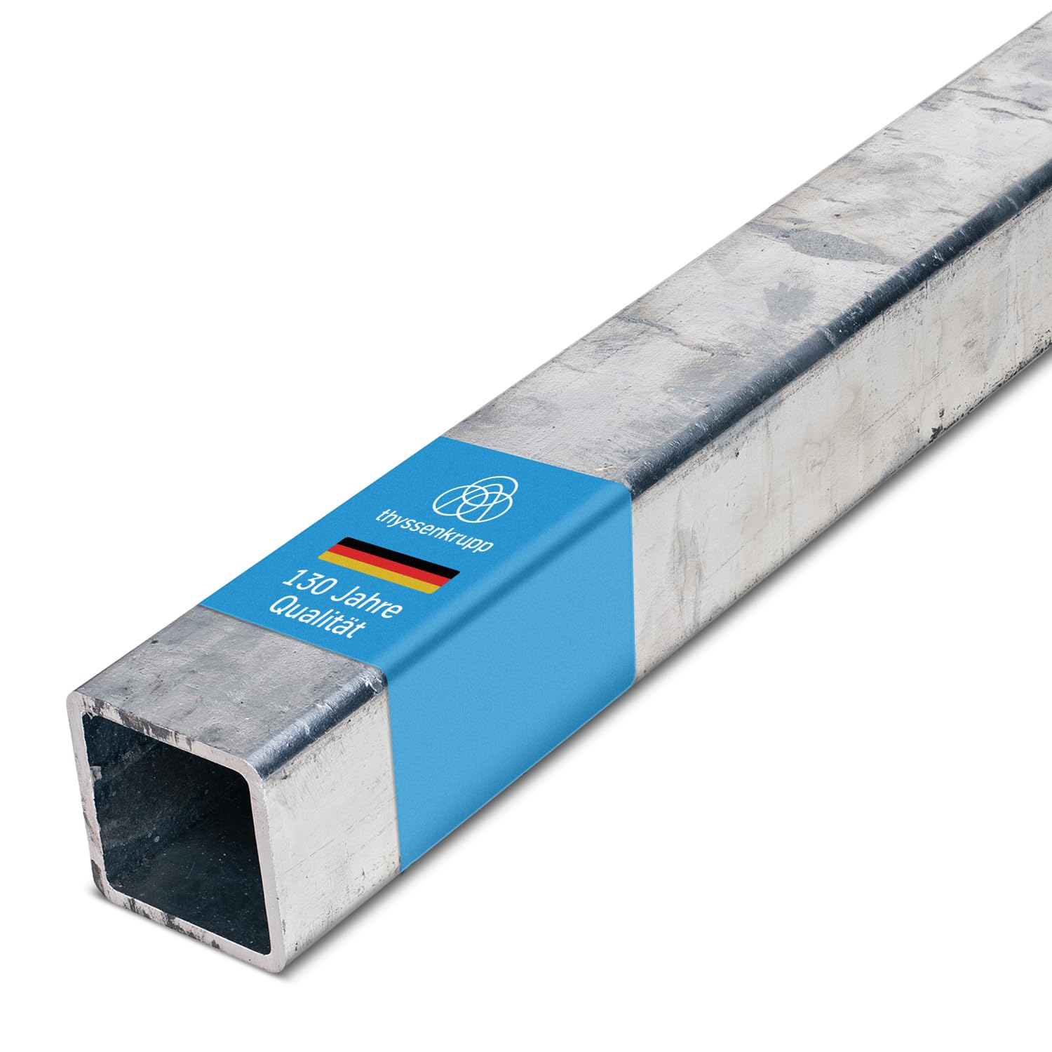 thyssenkrupp Vierkantrohr Stahl verzinkt 40x40x2 mm – 2000 mm | Stahlprofil | Rechteckrohr geschweißt | robust & vielseitig einsetzbar | Werkstoff: S235JRH