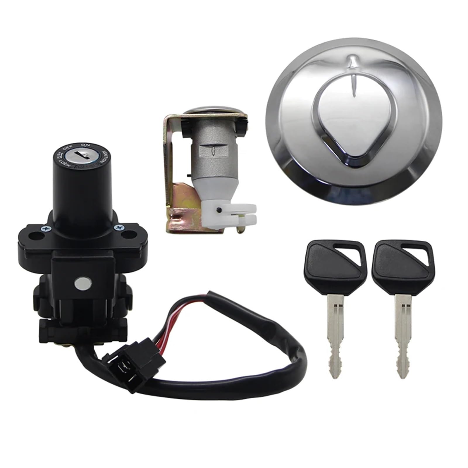 Kit Interrupteur D'allumage Pour Honda XL125V Varadero 2001-2006 - Avec Clé, Bouchon Réservoir, Siège