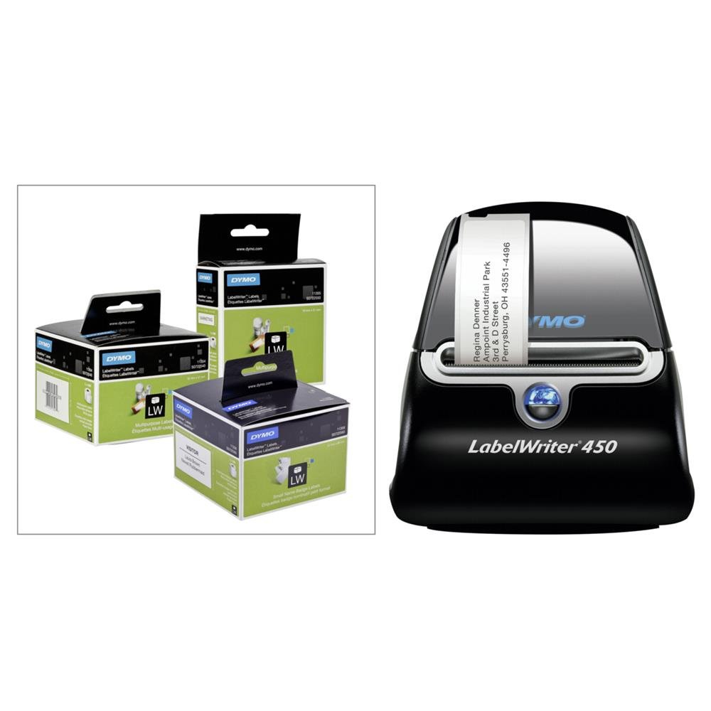 Dymo LabelWriter 450 mit 3 Etiketten-Rollen