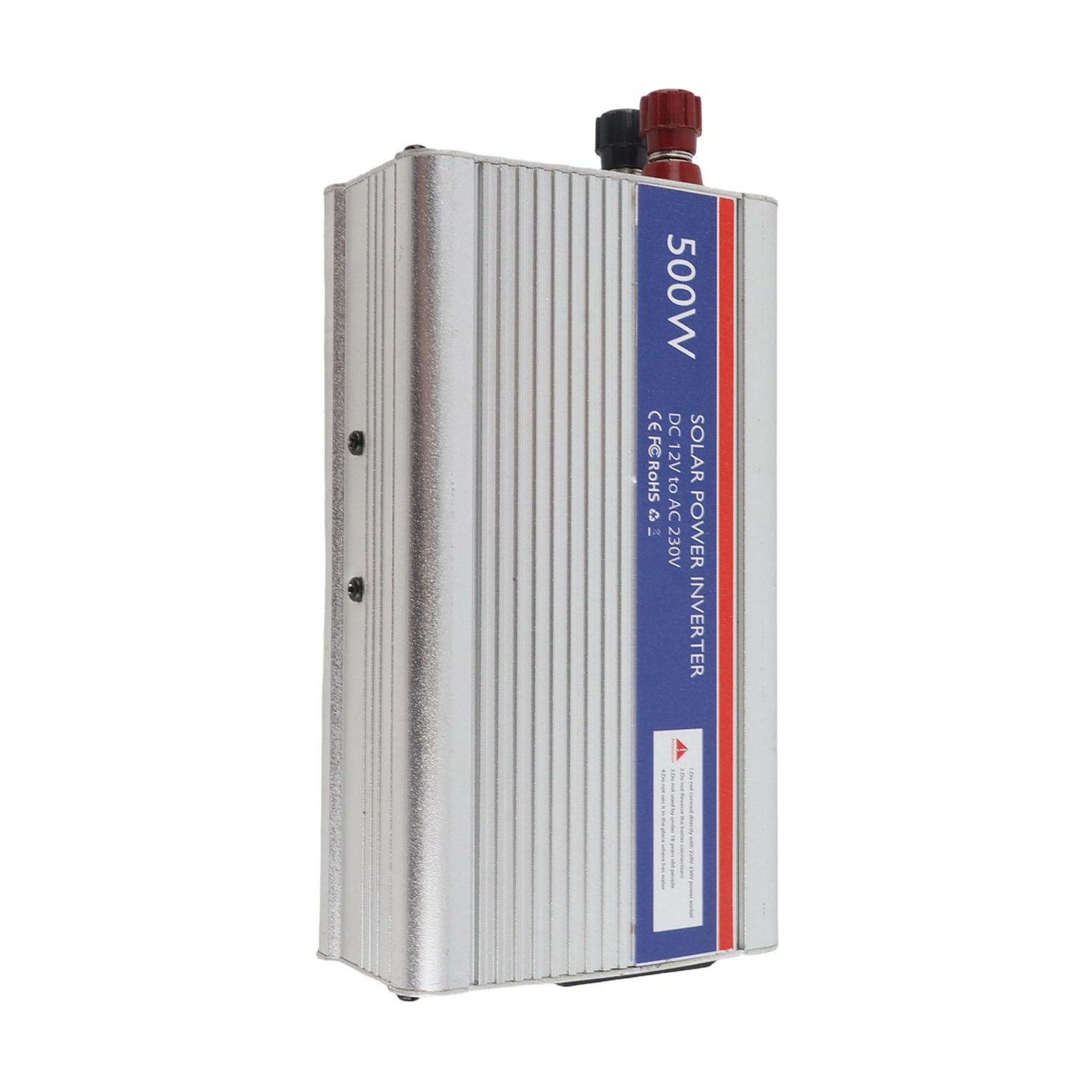 Yosoo Health Gear Przetwornica Mocy Przetwornica Prądu Stałego na Prąd Przemienny ze Stopu Aluminium 12 V DC na 230 V AC 500 W z Wieloma Zabezpieczeniami Kompaktowy Rozmiar Do Akumulatora (SILVER)