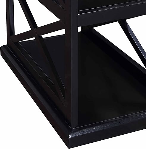 Miniatura 6 de Convenience Concepts Coventry - Mesa auxiliar para silla de 14 pulgadas, acento lateral estrecho de granja con estantes de almacenamiento para sala