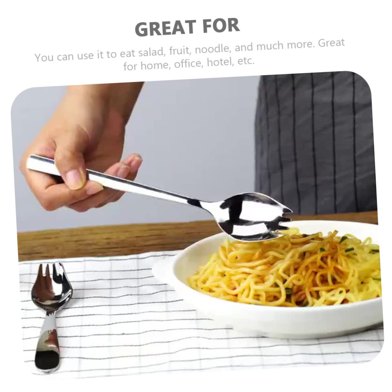UTHCLO Stainless Serving Spoons Set Salad Dinner Spoons 304 Steel Salad Utensils for Home Restaurant Party Wedding