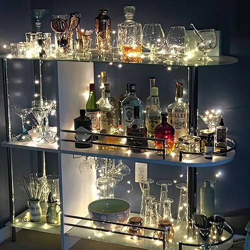 Miniatura 2 de Guirnalda de luces, cadena de luces USB con 200 LED de color blanco cálido, cadena de luces de cobre de 66 pies para dormitorio, pared, techo, árbol