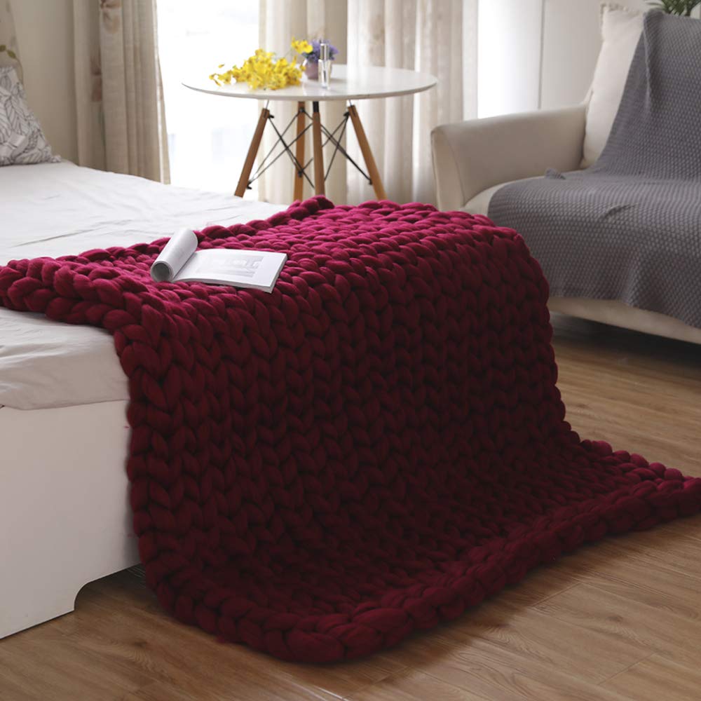 Couverture tricotée pour séance de yoga et relaxation sur le canapé