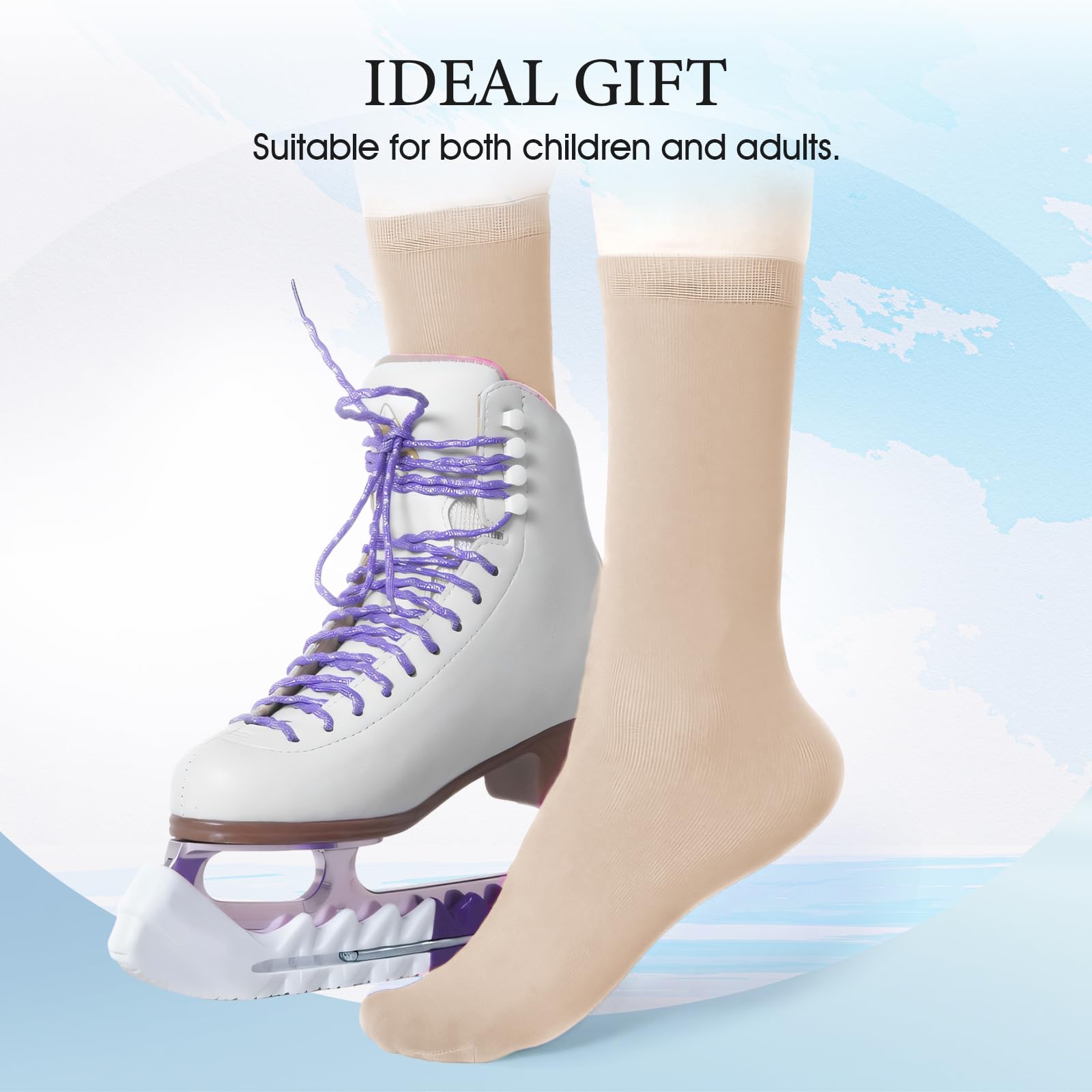 Perfeclan Calcetines para Patinaje sobre Hielo, Color Sólido, Algodón Suave