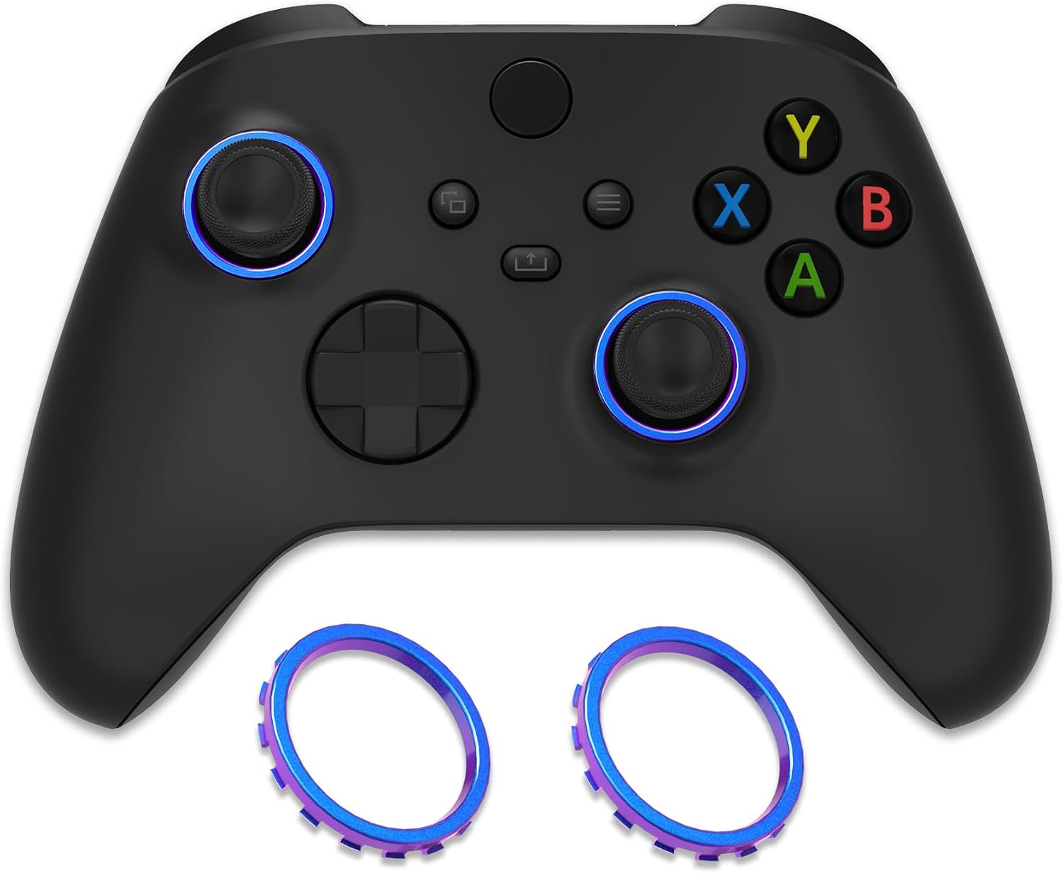 eXtremeRate Replacement Accent Rings for Xbox Elite Series 2 Core | for Elite Series 2 | for Xbox One Elite | for eXtremeRate ASR Version Shell for Xbox Series X/S Controller - Chameleon Purple Blue