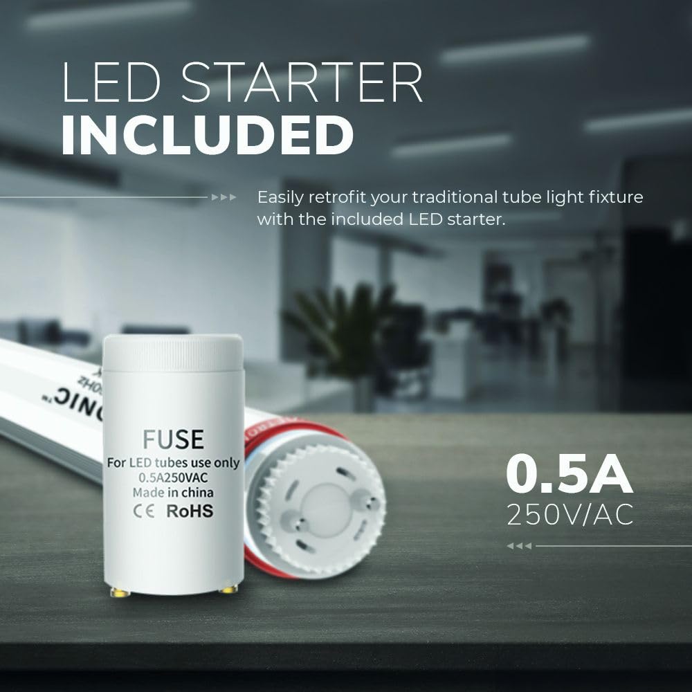 HOFTRONIC - Tubo LED T8 G13 150 cm - 30W 5250 Lumen (175lm/W) - 4000 K luce bianca neutra - Reempleza 840 - Senza Sfarfallio - Tube Fluorescent - Tube Neon - LED starter fornito