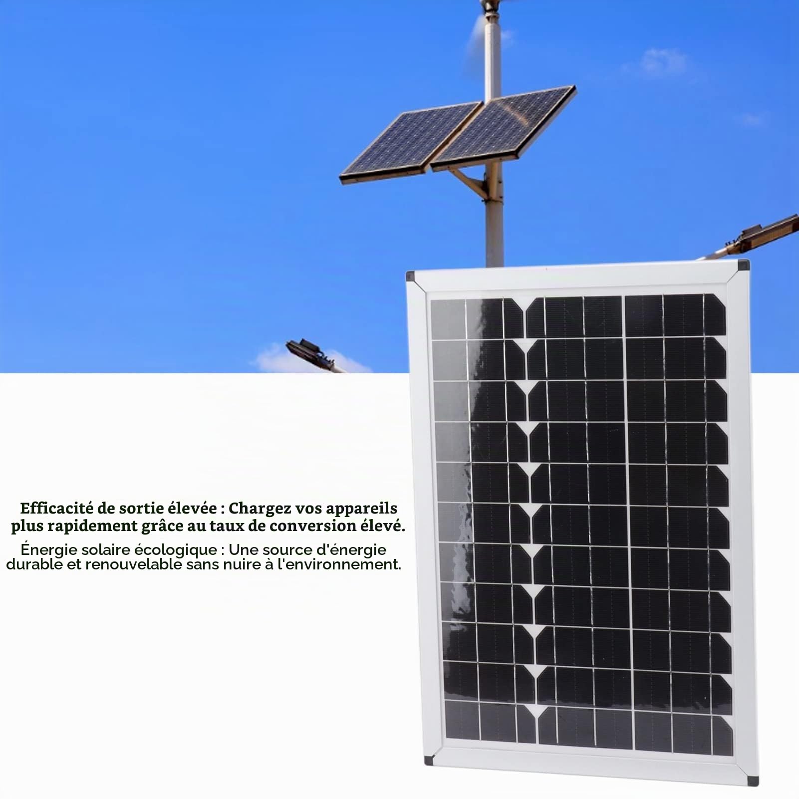 Kit de Panneaux Solaires, Panneau Solaire 100W Module Solaire Monocristallin Mainteneur Panneau Solaire Portable avec Contrôleur étanche 20A 12V 24V pour Camping-Car Intérieur et Extérieur