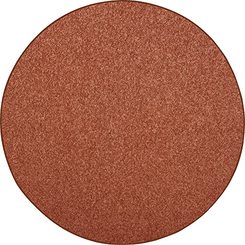 Ambiant Pet Friendly Solid Color Area Rugs Rust - 8' Round #TOP4