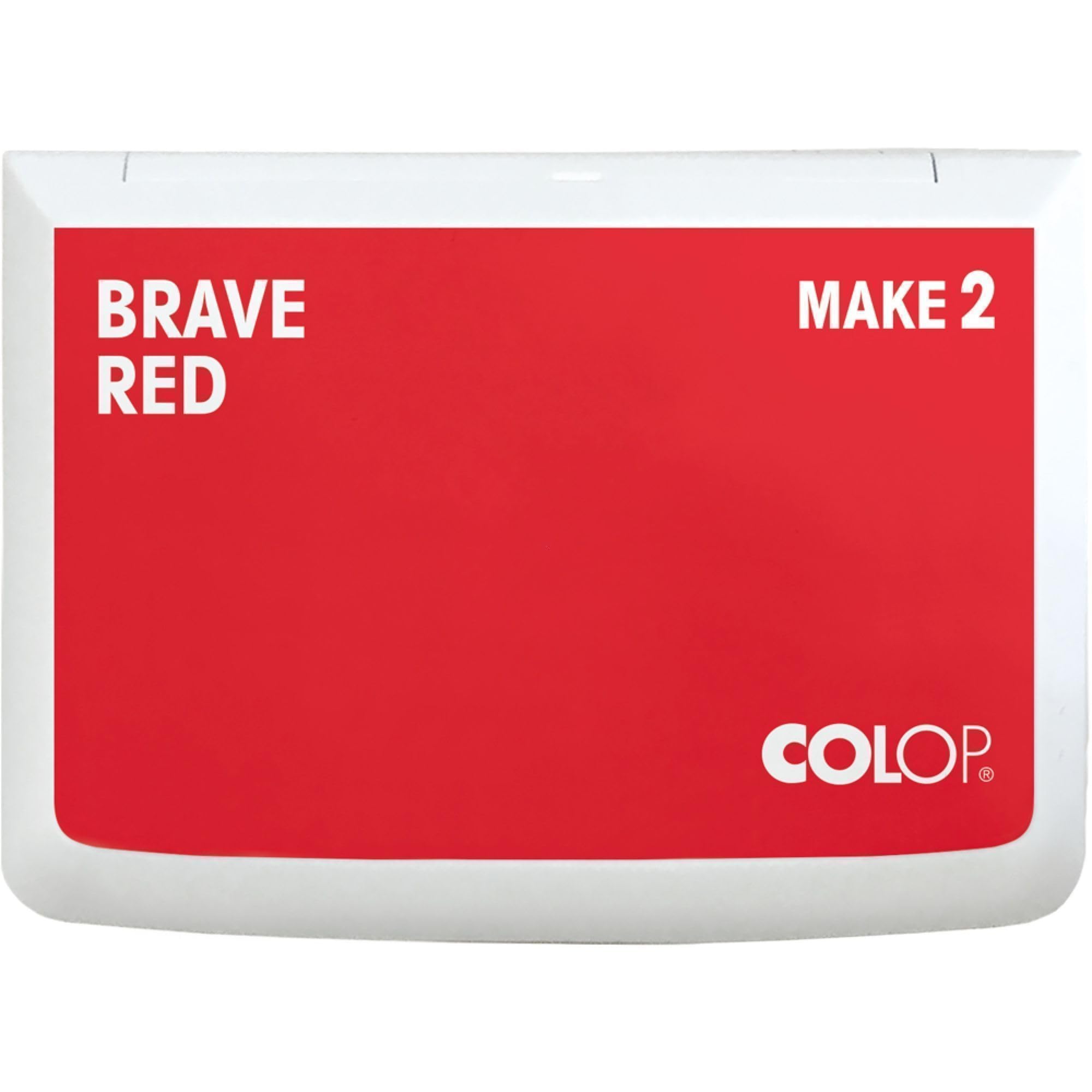 COLOP Ink pad Make 2 Brave red 70 x 110 mm, Cushion for Traditional Hand Stamps and Creative Stamps