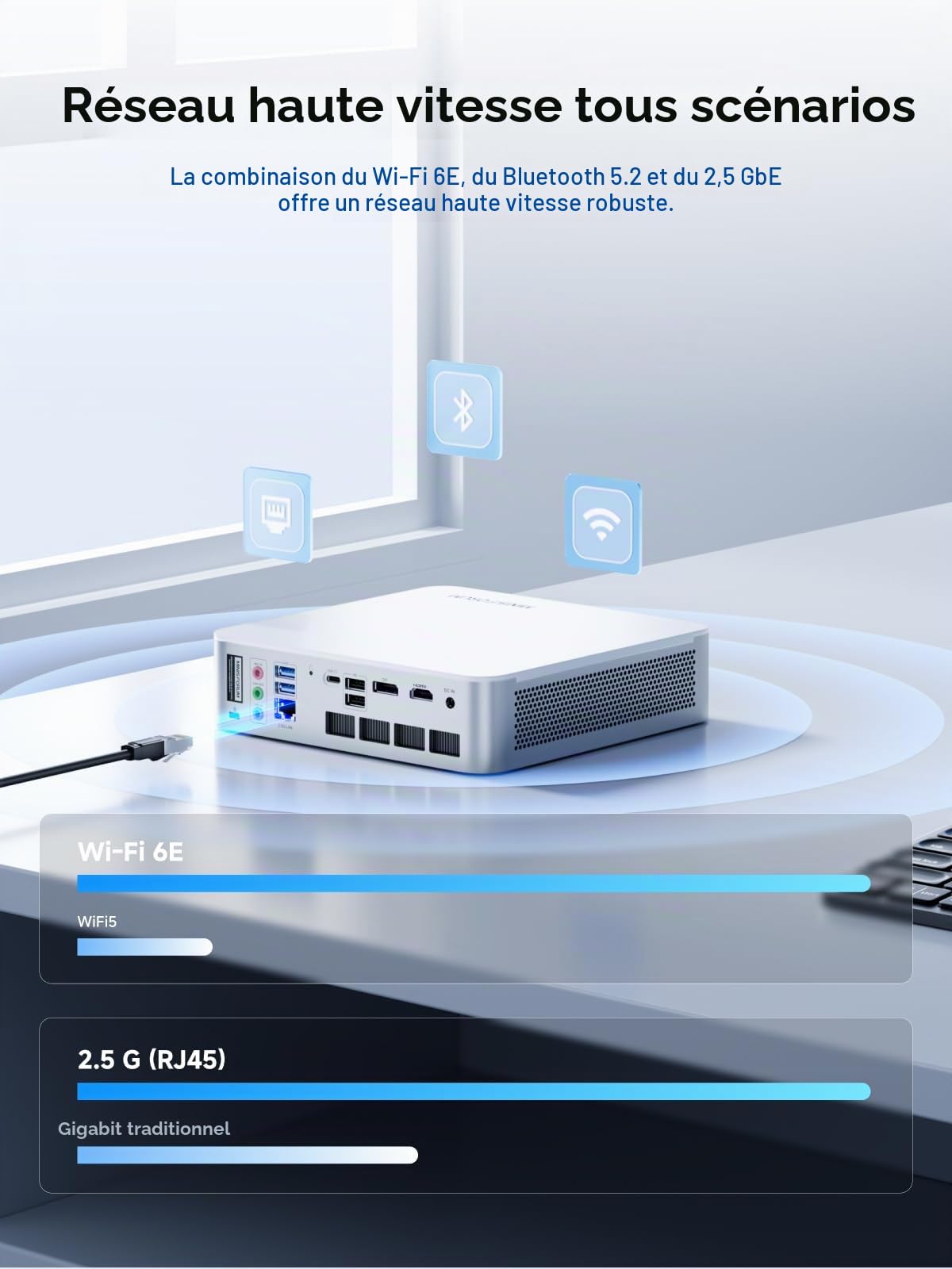 MINIS FORUM Mini PC M1-1390 Intel Core i9-13900HX 2 x DDR4 et 2 x SSD M.2