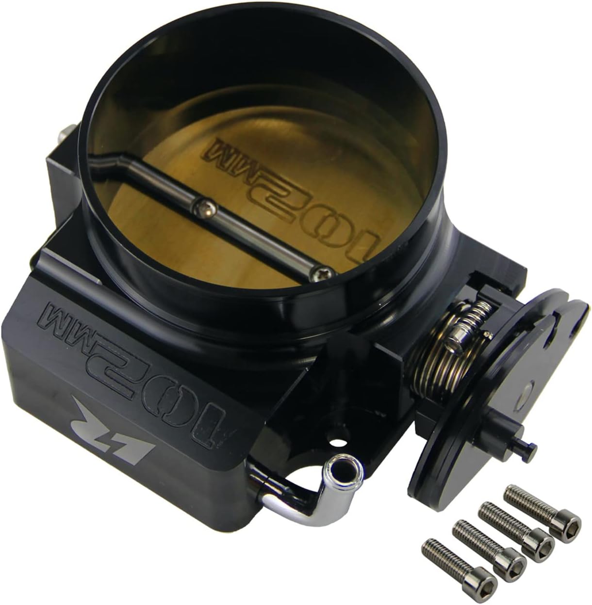 102MM Throttle Body for Chevy GM Gen III LS1 LS2 LS3 LS6 LS7 SX LS LSX 4 CNC Bolt (Black, 102mm)