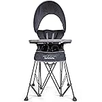 Baby Delight Go with Me Uplift Deluxe Portable High Chair | Sun Canopy | Indoor and Outdoor | Grey
