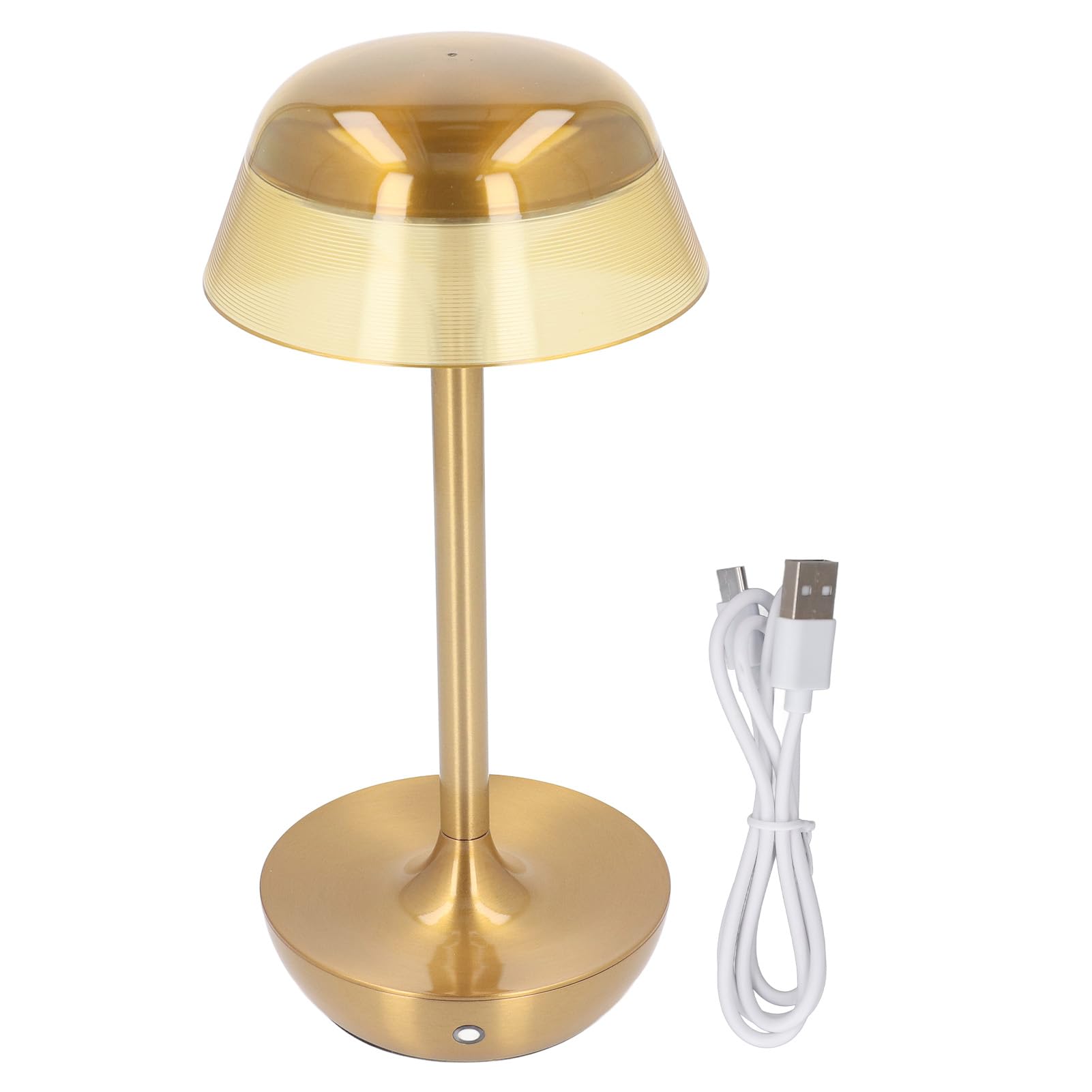 Cocoarm Lampe de Bureau sans Fil Dorée, Rechargeable, Tactile, Variable, en Alliage d'aluminium, LED 3200 MAh, 3 Couleurs, luminosité Continue, pour Restaurant, Chambre à Coucher, Bar, Bureau