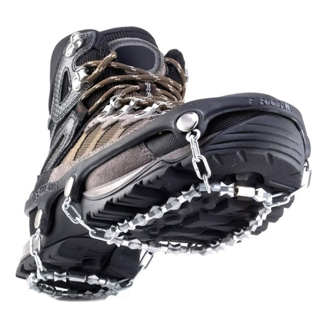 Premium Crampons Cleats Ice Snow Grips, Crampons Ice Spikes Ice Traction Cleats, Universal Anti-Slip Ice Grips Spikes Protect for Walking Hiking Camping Mountaineering Hunting