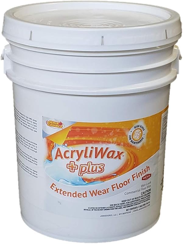 Acryliwax Plus Cera y acabado para pisos comerciales duraderos de alto brillo, 5 galones…