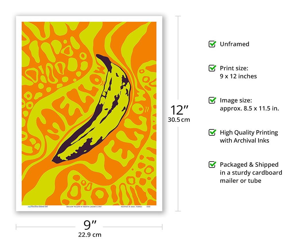 Amazon.com: Mellow Yellow - Banana Poster Print | Vintage