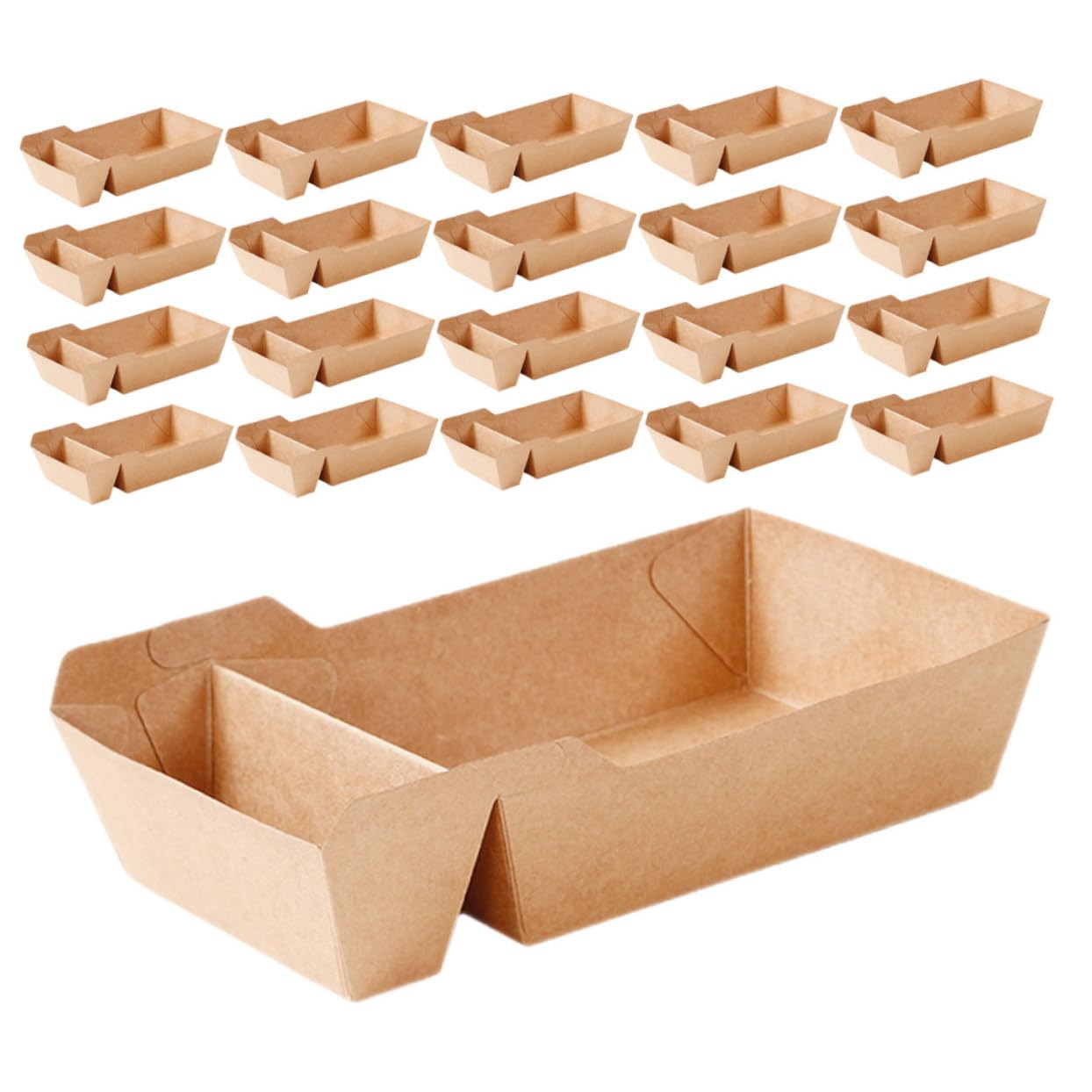 iplusmile 100pezzi Scatole Per Snack Multifunzionali Kraft Contenitori Per Fritte Food Per Scomparti Per Separare Gli Alimenti