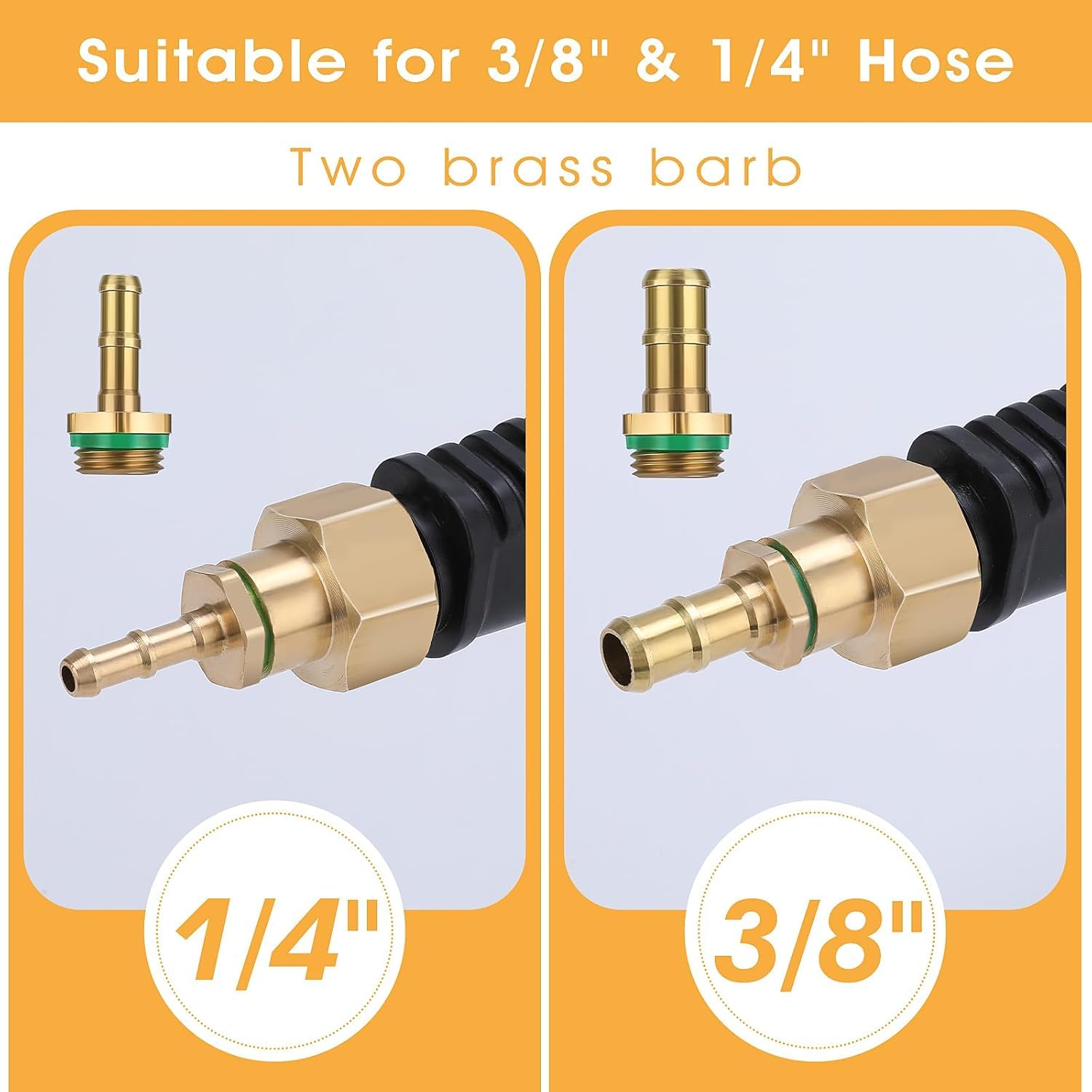 Varita pulverizadora universal de latón de 111.8 cm, 3/20.3 cm y 1/10.2 cm, piezas de rociador de acero inoxidable con válvula de cierre y 2 abrazaderas de manguera, varitas de pulverización para